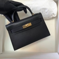 Good Quality Hermes Kelly 20cm Tote Bag Original Leather KL20 black