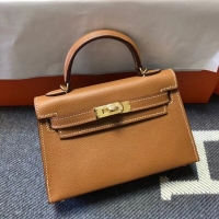 Grade Quality Hermes Kelly 20cm Tote Bag Original Leather KL20 Camel