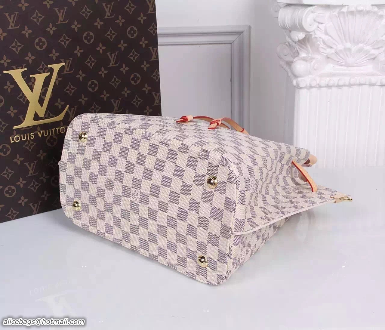 New Style Louis Vuitton Damier Azur Canvas Shoulder Bag 41579