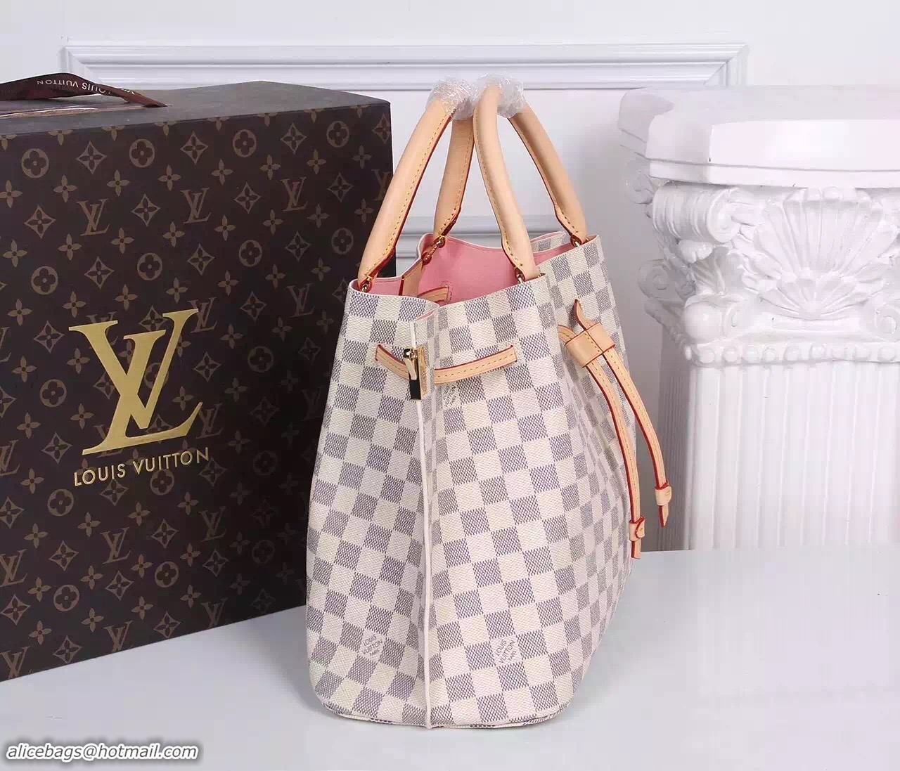 New Style Louis Vuitton Damier Azur Canvas Shoulder Bag 41579