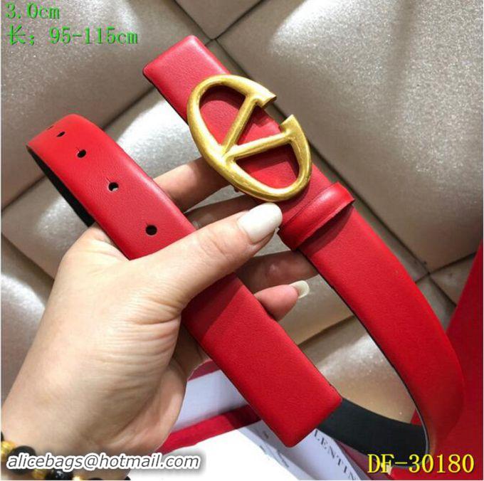 Best Fake Valentino Width 3cm Togo Leather VLOGO Belt V7470 Red