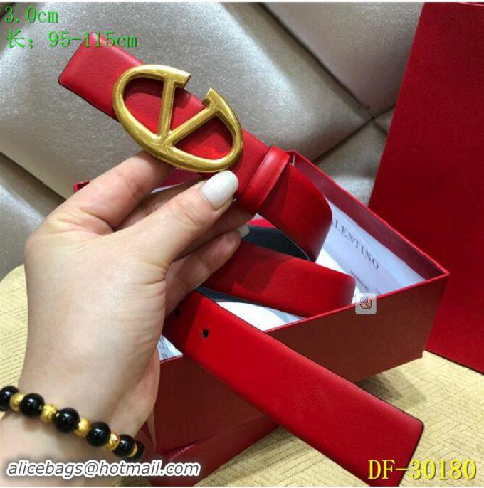 Best Fake Valentino Width 3cm Togo Leather VLOGO Belt V7470 Red