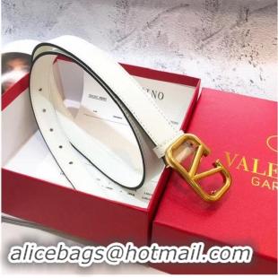 Top Quality Valentino Leather Belt V7471 White
