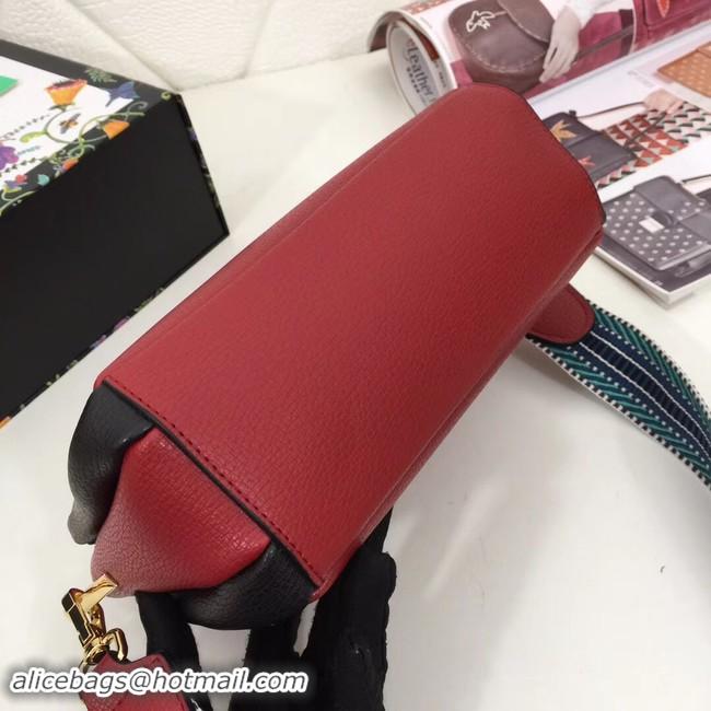 Stylish Prada leather shoulder bag 66136 red