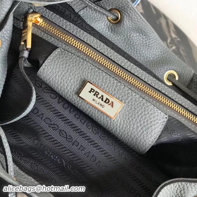 Best Price Prada original Leather backpack 1BZ035 grey