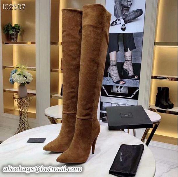 Cheapest Yves Saint Laurent Heel 9.5cm High Suede Boots YSL8940 2019