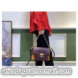 Stylish GIVENCHY GV3 leather and suede shoulder bag 9989 Burgundy