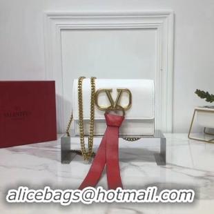 Top Quality VALENTINO Origianl Leather Bag V0009 White