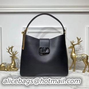 Good Quality VALENTINO Origianl Palm Leather Bag V5002 Black