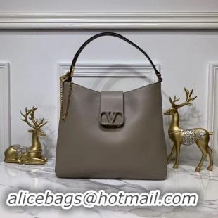Best Product VALENTINO Origianl Palm Leather Bag V5002 Gray