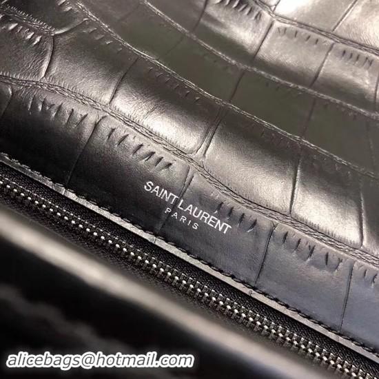 Most Popular SAINT LAURENT Medium Niki Chain Bag Cabas crocodile-embossed leather 498894 Black