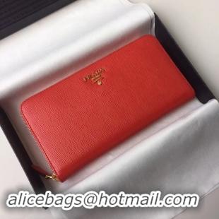 Best Product Prada Leather Large Zippy Wallets 1ML505 red