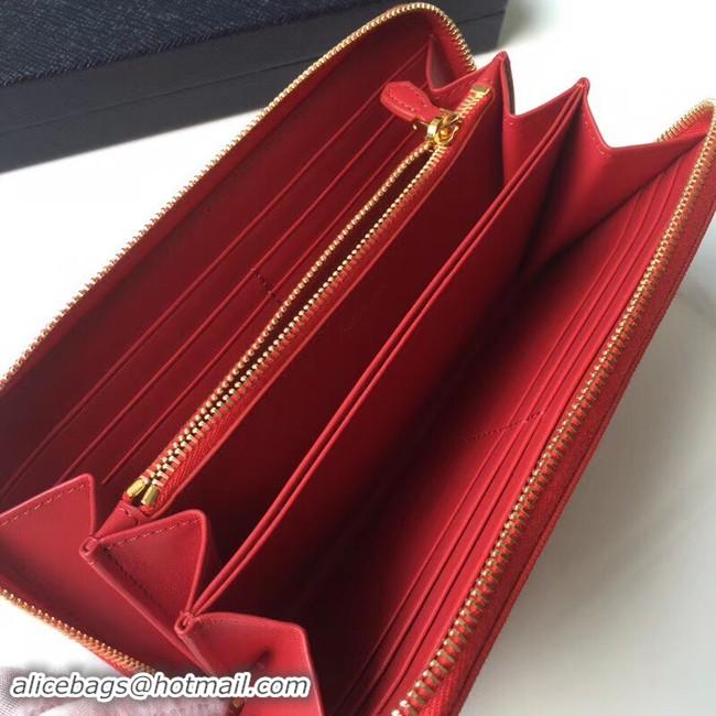 Best Product Prada Leather Large Zippy Wallets 1ML505 red