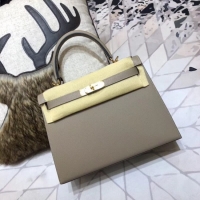 Perfect Hermes original Kelly Epsom Leather KL32 grey