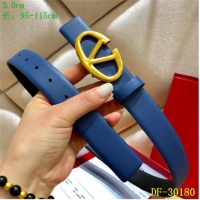 Low Price Valentino Width 3cm Togo Leather VLOGO Belt V7470 Blue