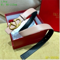 Top Quality Valentino Width 3cm Togo Leather VLOGO Belt V7470 Light Pink