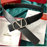 High Quality Valentino Width 4cm Togo Leather VLOGO Belt V7171 Black