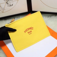Good Quality Hermes Cosmetic Bag H3700 Lemon Yellow