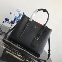 Top Grade Prada Saffiano original Leather Tote Bag BN2838 black