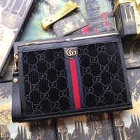 Particularly Recommended Gucci GG velvet Clutch bag 575371 Black