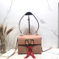 Discount Valentino Garavani VRING Small leather shoulder bag 00843 apricot