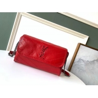 Sophisticated SAINT LAURENT Niki leather belt bag 577124 red