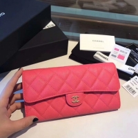 Good Quality Chanel long flap wallet A80759 Rose