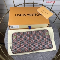 Luxury Louis Vuitton M68621 Zippy Wallet Damier Canvas Pop Pink