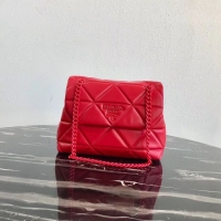 Charming Prada Original Lambskin Leather Shoulder Bag 1BD233 Red