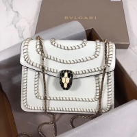 Good Quality BVLGARI mini Shoulder Bag Calfskin Leather BG22889 white
