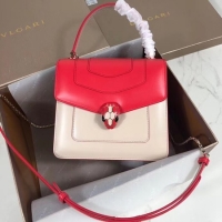 Discount Bvlgari Serpenti Forever leather small crossbody bag 288687 red&white