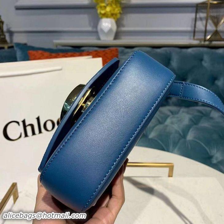 Good Quality Chloe Original Calfskin Leather Top Handle Small Bag 3S030 Blue