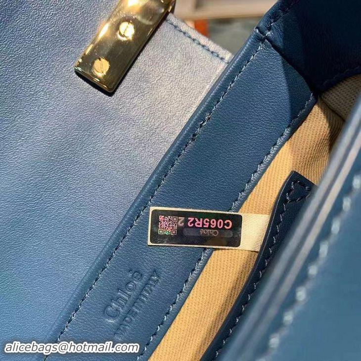 Good Quality Chloe Original Calfskin Leather Top Handle Small Bag 3S030 Blue