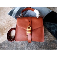 Best Price Chloe Original Buckskin Leather Lock Bag 3S088 Brown