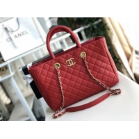 Hot Style Chanel Original large shopping bag Grained Calfskin A93525 red