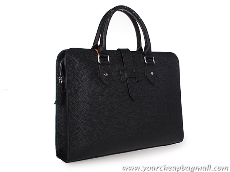 Particularly Recommended Hermes Mens Briefcase Calf Leather 3308 Black