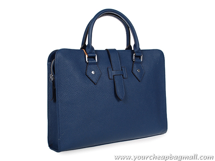 Discount Hermes Mens Briefcase Calf Leather 3308 RoyalBlue