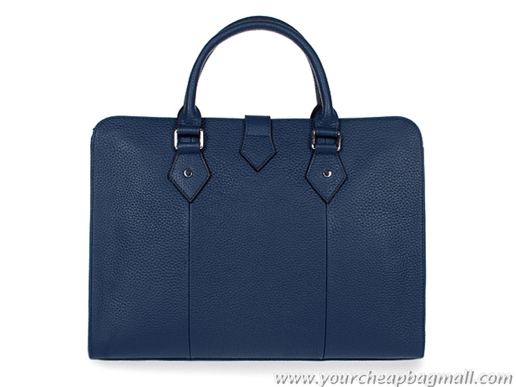 Discount Hermes Mens Briefcase Calf Leather 3308 RoyalBlue