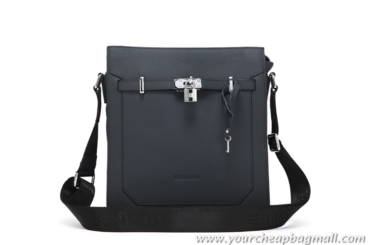 Fashion Hermes Mens Messenger Bags Calf Leather 52232-4 Black