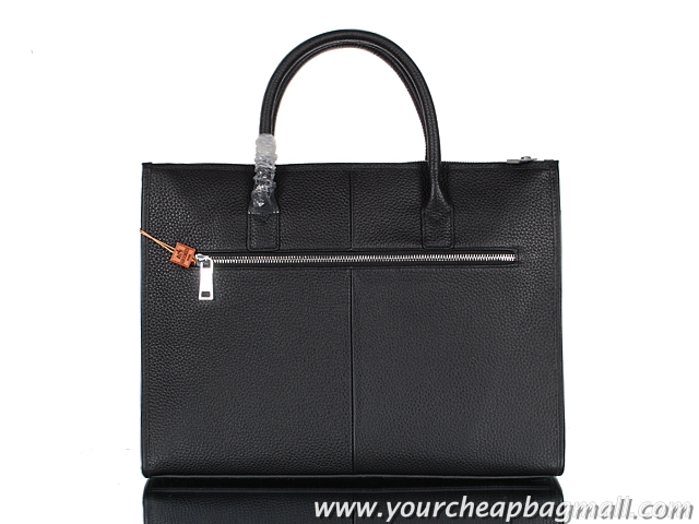 Best Grade Hermes Mens Briefcase Calf Leather 95518 Black