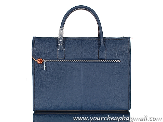 Top Grade Hermes Mens Briefcase Calf Leather 95518 Blue