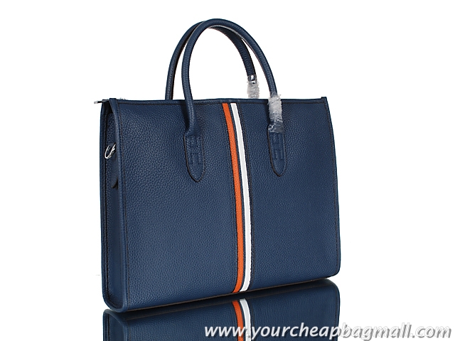 Top Grade Hermes Mens Briefcase Calf Leather 95518 Blue