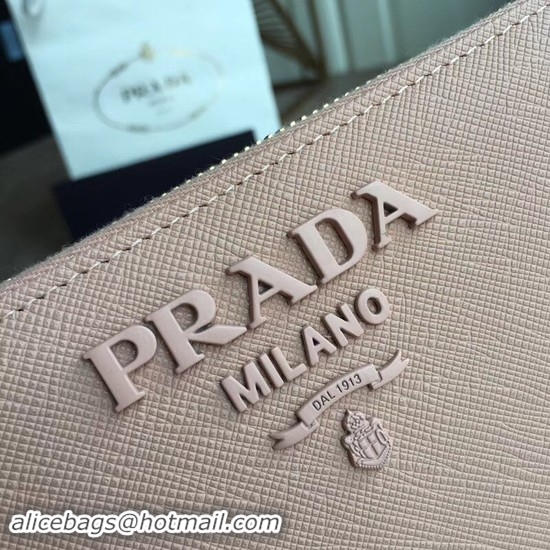 New Fashion Prada Saffiano Leather Large Zippy Wallets 1MH317 Pink