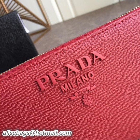 Discount Prada Saffiano Leather Large Zippy Wallets 1MH317 Red