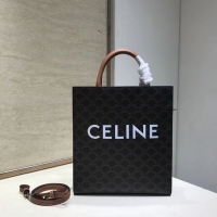 Imitation Celine SMALL CABAS VERTICAL IN TRIOMPHE CANVAS CL01542 Tan