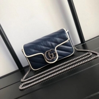 Youthful Cheap Gucci GG Marmont super mini bag 574969 Navy