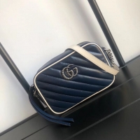 Sumptuous Imitation Gucci GG Marmont Matelasse mini Bag 448065 Navy
