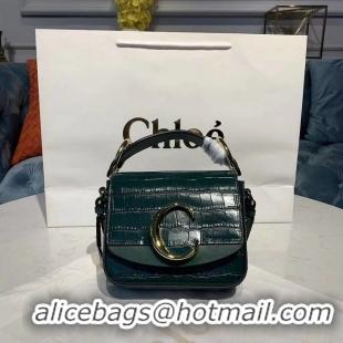 Modern Classic Chloe Original Crocodile skin Leather Top Handle Small Bag 3S030 Green