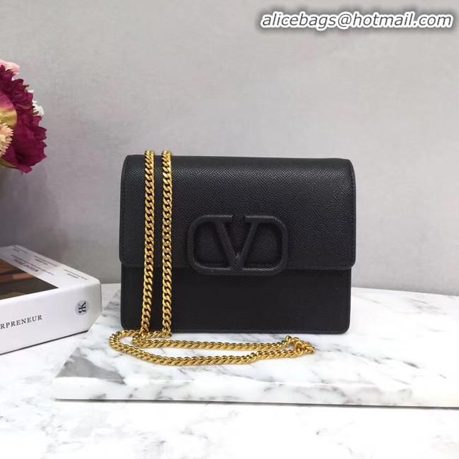 Modern Classic VALENTINO Origianl leather Chain bag V069 Black