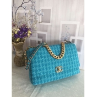 Modern Classic Imitation CHANEL 19 Flap Bag AS1162 blue